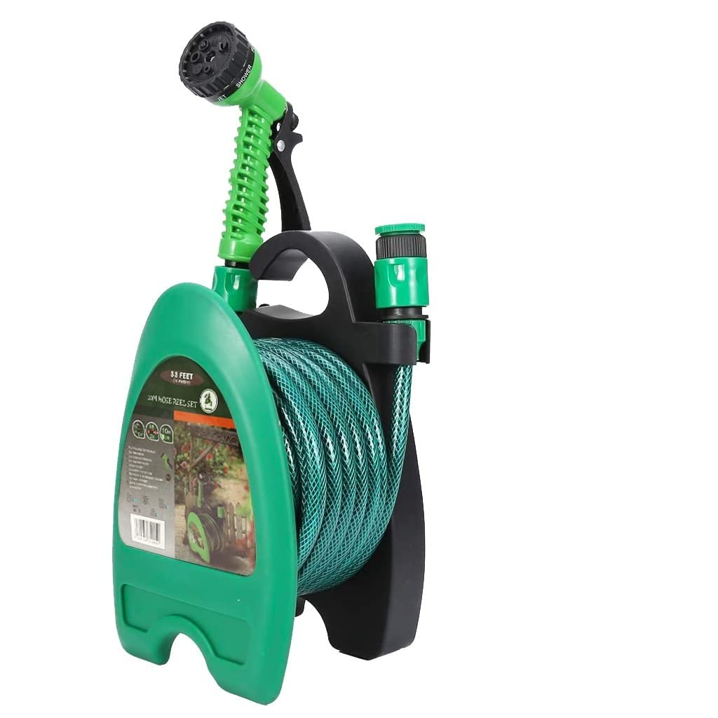 Optifit 10m Garden Hose Kit with Sprayer, Stand-Up Hose Rack and Quick Connector, Water Sprayer with 7 Spray Mode, Spray Gun Water Hose with Reel Rack for Home Garden Car Washing Pet Bathing Optifit 10m Garden Hose Kit with Sprayer, Stand-Up Hose Rack and Quick Connector, Water Sprayer with 7 Spray Mode, Spray Gun Water Hose with Reel Rack for Home Garden Car Washing Pet Bathing